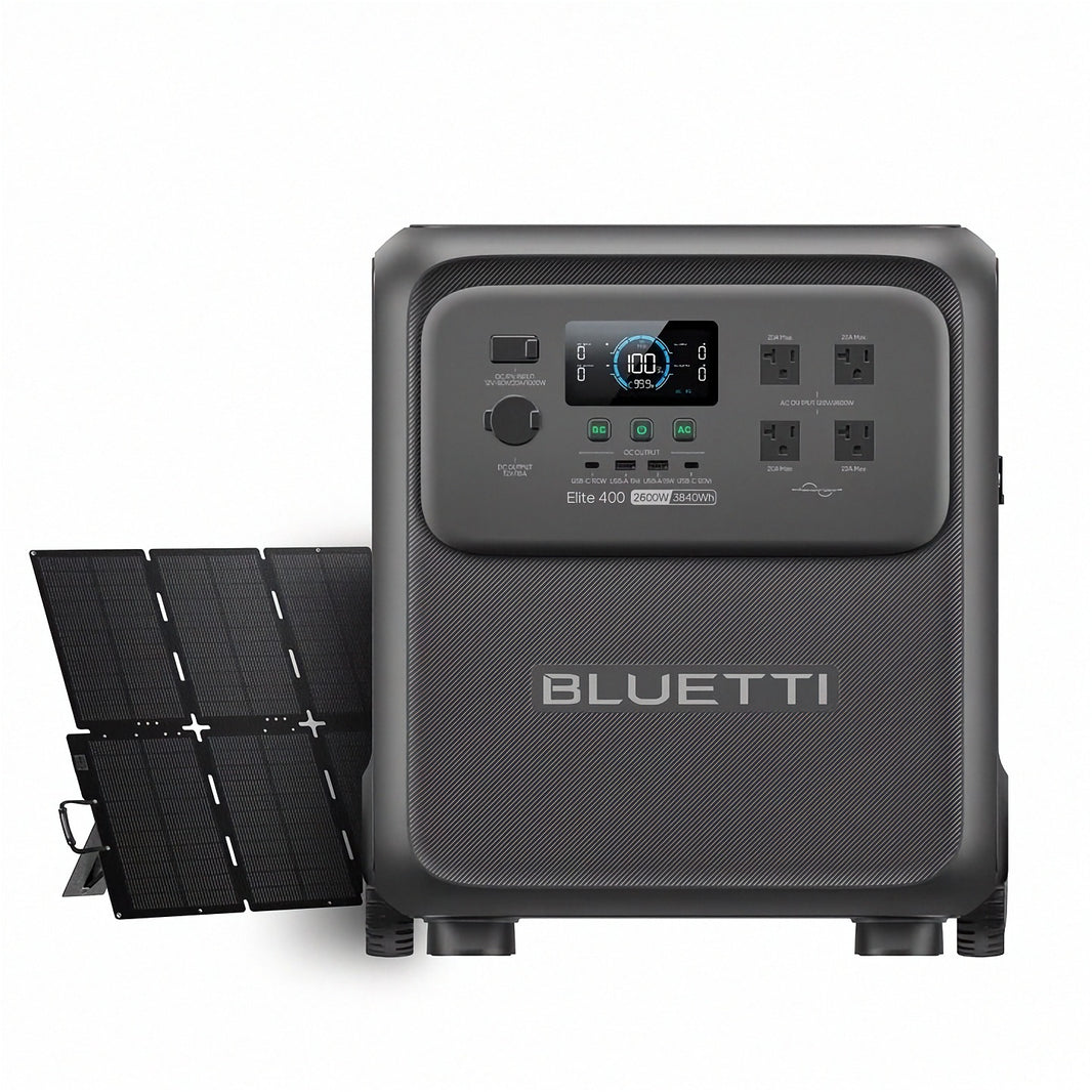 BLUETTI Elite 400 power station with one 500W solar panel