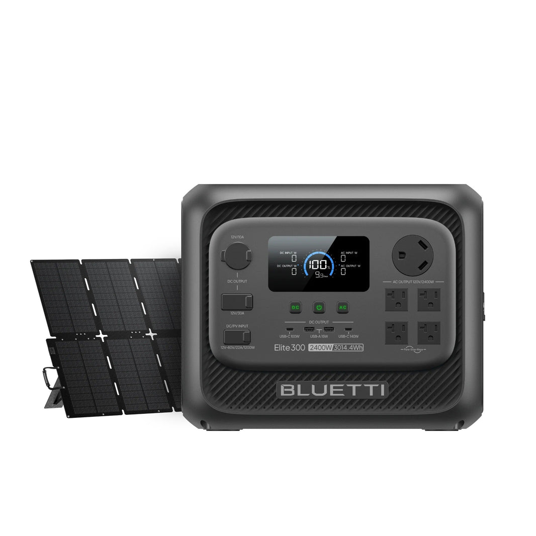 BLUETTI Elite 300 power station with one 500W solar panel