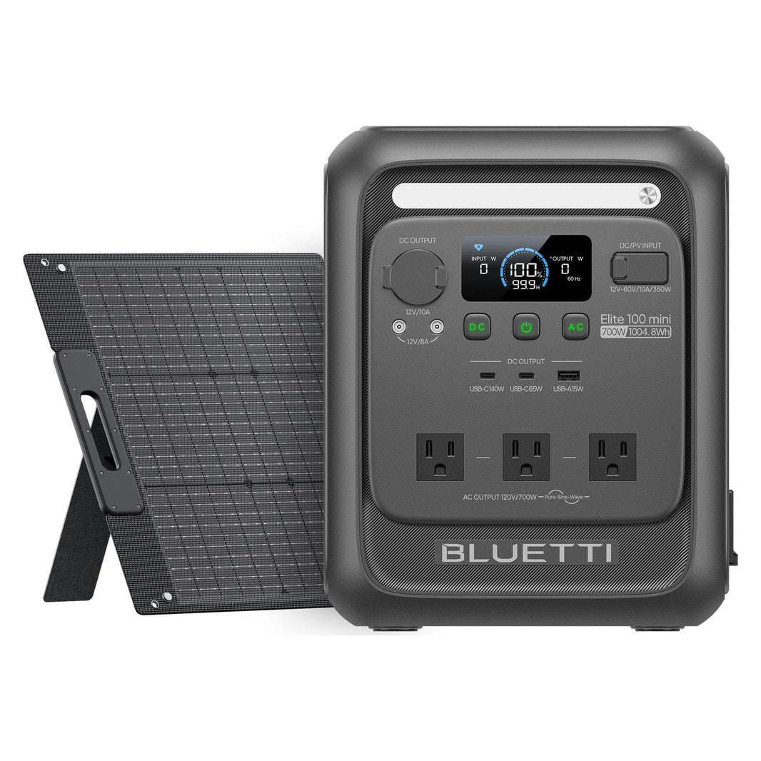 BLUETTI Elite 100 mini + 100W Solar Panel Bundle 1,004.8Wh – everything included in the bundle