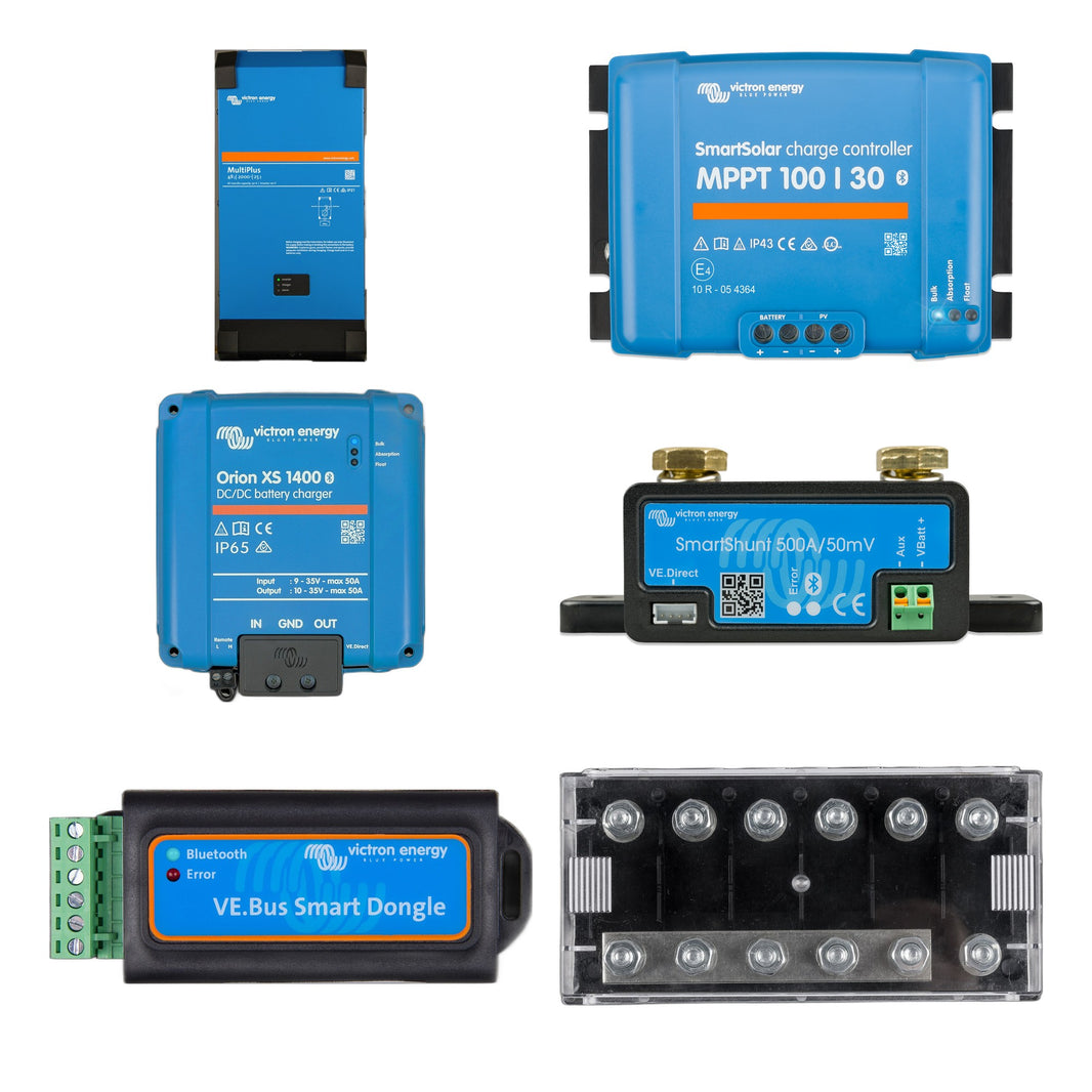 Victron 12V Van & Small Camper Power Kit | MultiPlus 2000VA, MPPT 100/30, Orion XS, SmartShunt – everything included in the bundle