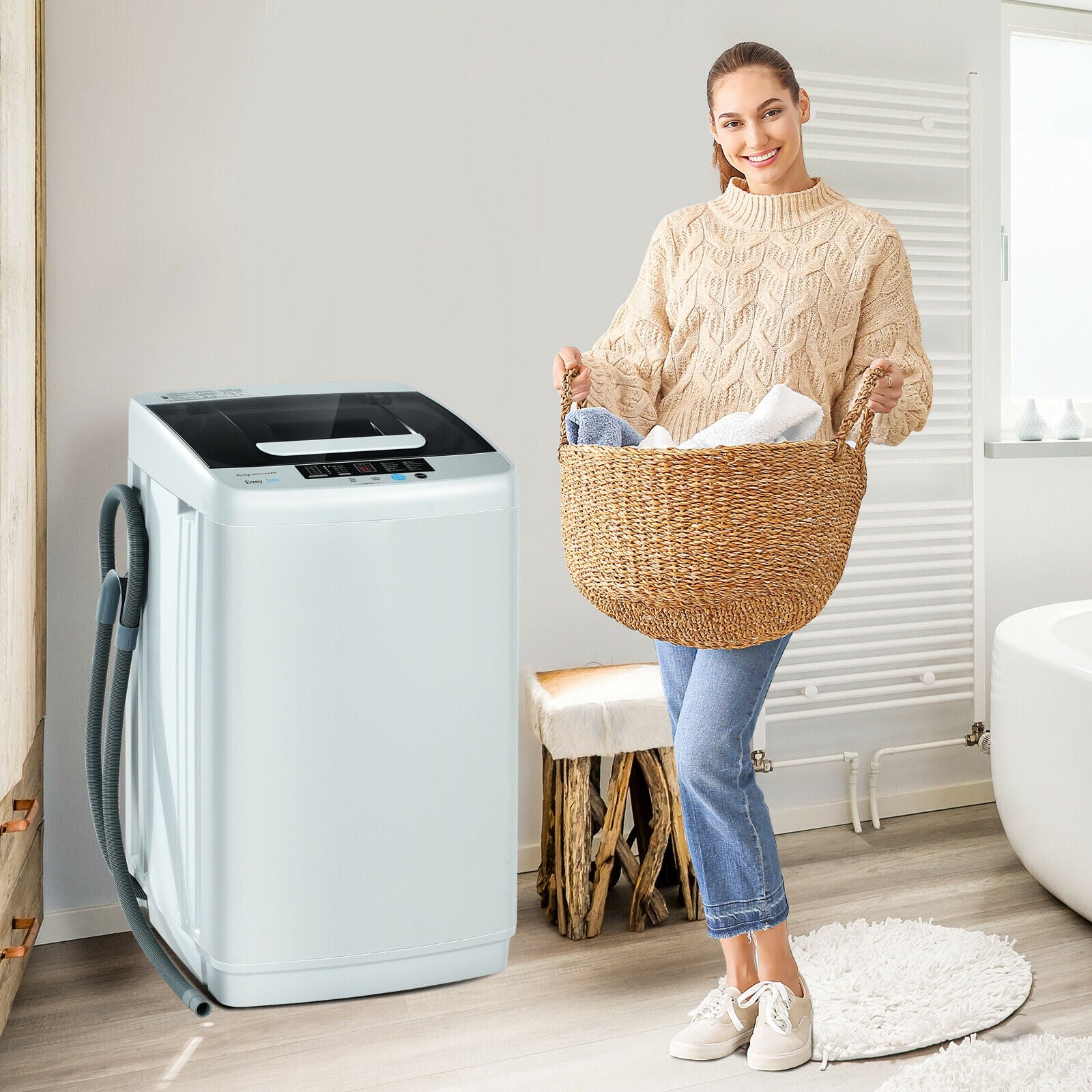 Costway compact washing machine front view with control panel