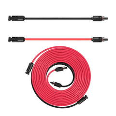 BLUETTI MC4 solar extension cable coiled with male and female ends