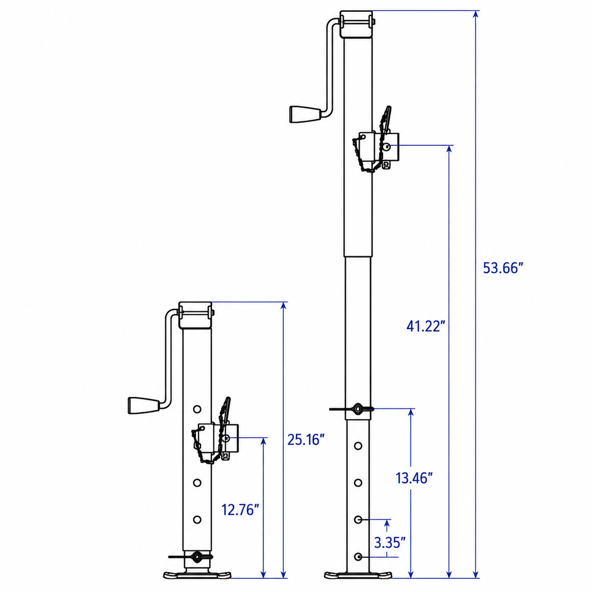 ARK heavy duty 7000 lb side wind trailer jack - view 4