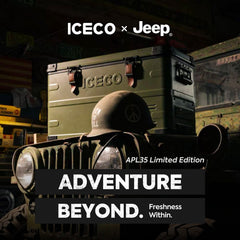 ICECO x Jeep APL35 limited edition dual zone fridge freezer, 41 Green