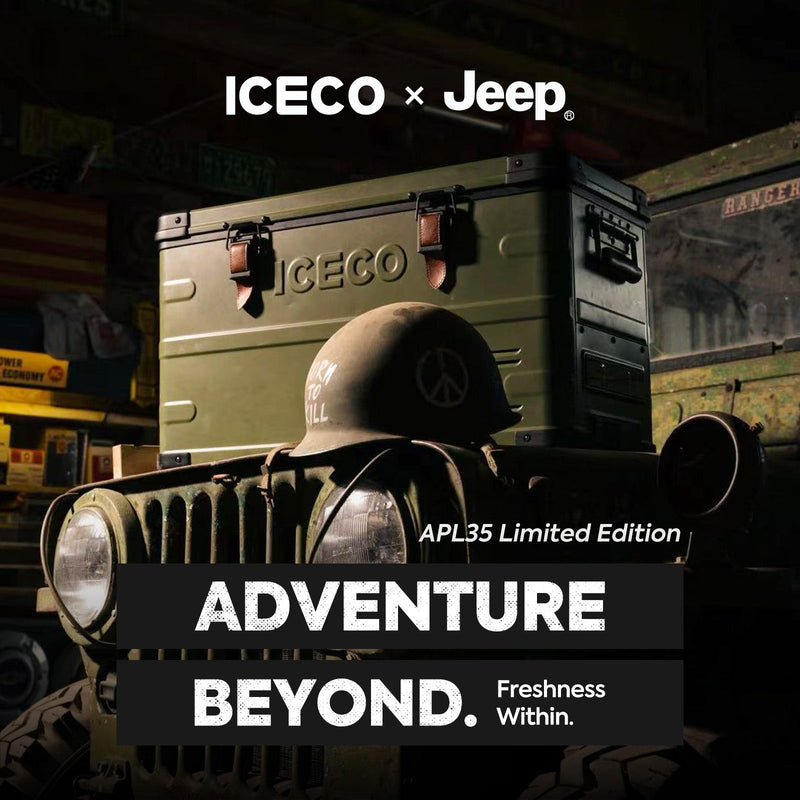 ICECO x Jeep APL35 limited edition dual zone fridge freezer, 41 Green
