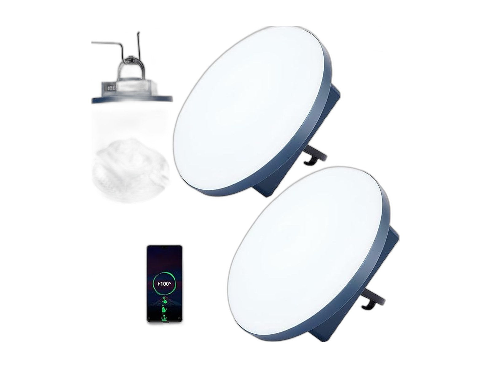 12000mah 5000lm camping lights 2pack 42w tent on white background