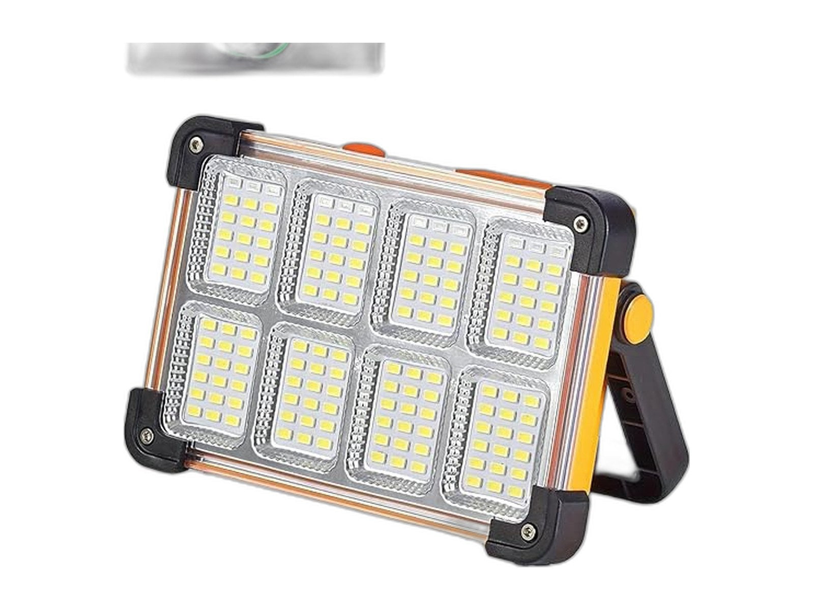 120w solar rechargeable work light 144 led 10000lm on white background