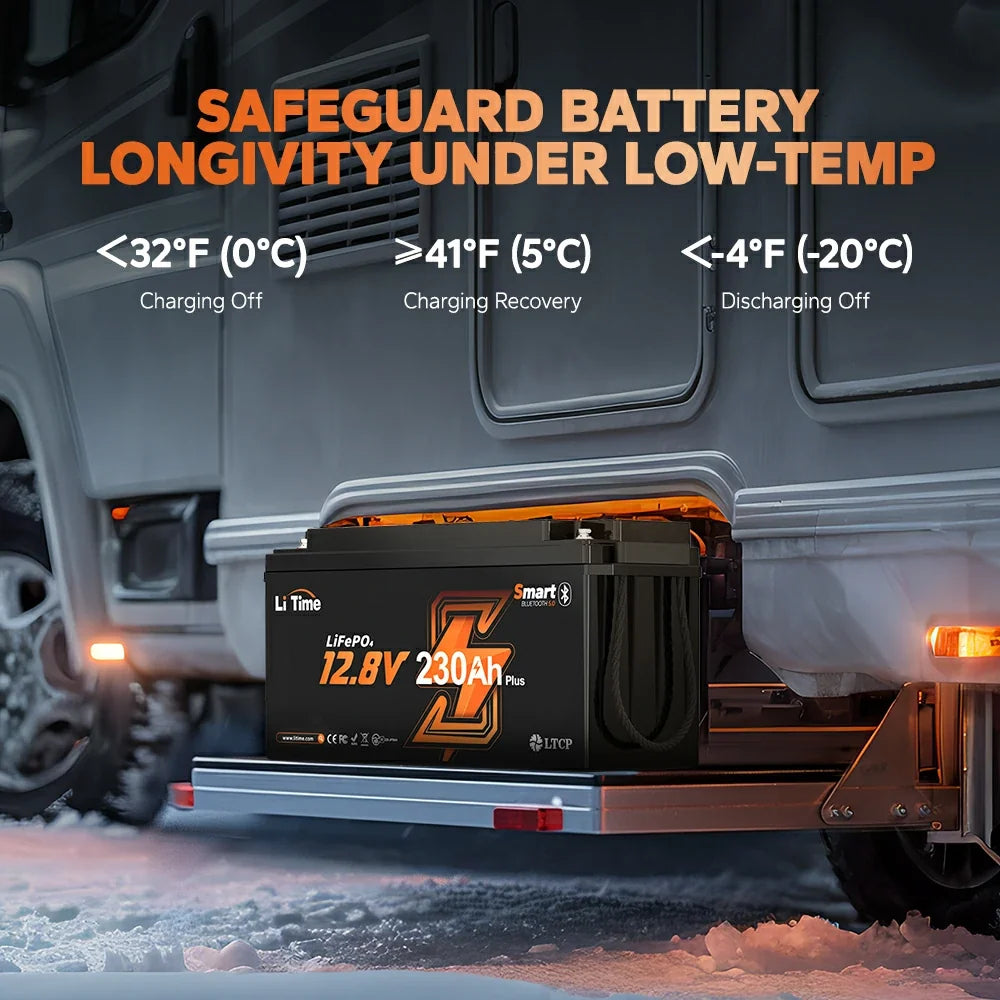 LiTime 12V 230Ah 2944Wh Bluetooth LiFePO4 Battery for RV