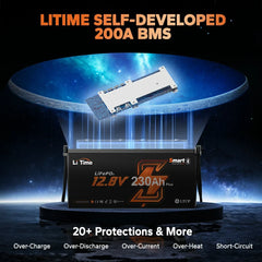 LiTime 12V 230Ah 2944Wh Bluetooth LiFePO4 Battery for RV