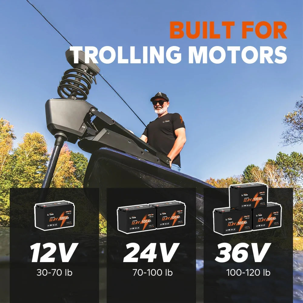LiTime 12V 100Ah TM LiFePO4 Trolling Motor Battery