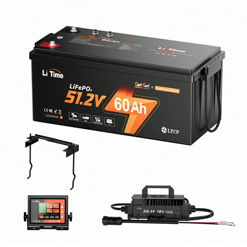 LiTime 48V 60Ah ComFlex RS485 LiFePO4 Golf Cart & Marine Battery