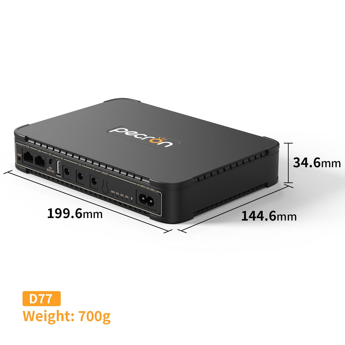 Pecron D77 DC UPS battery backup - view 3