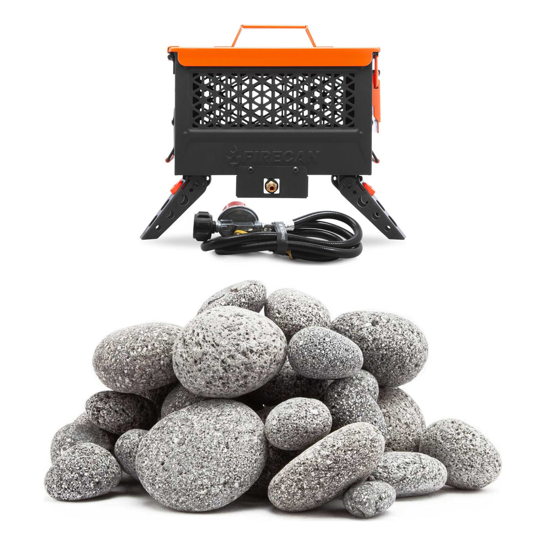 Ignik FireCan Portable Propane Fire Pit + FireCan Rocks Bundle – everything included in the bundle