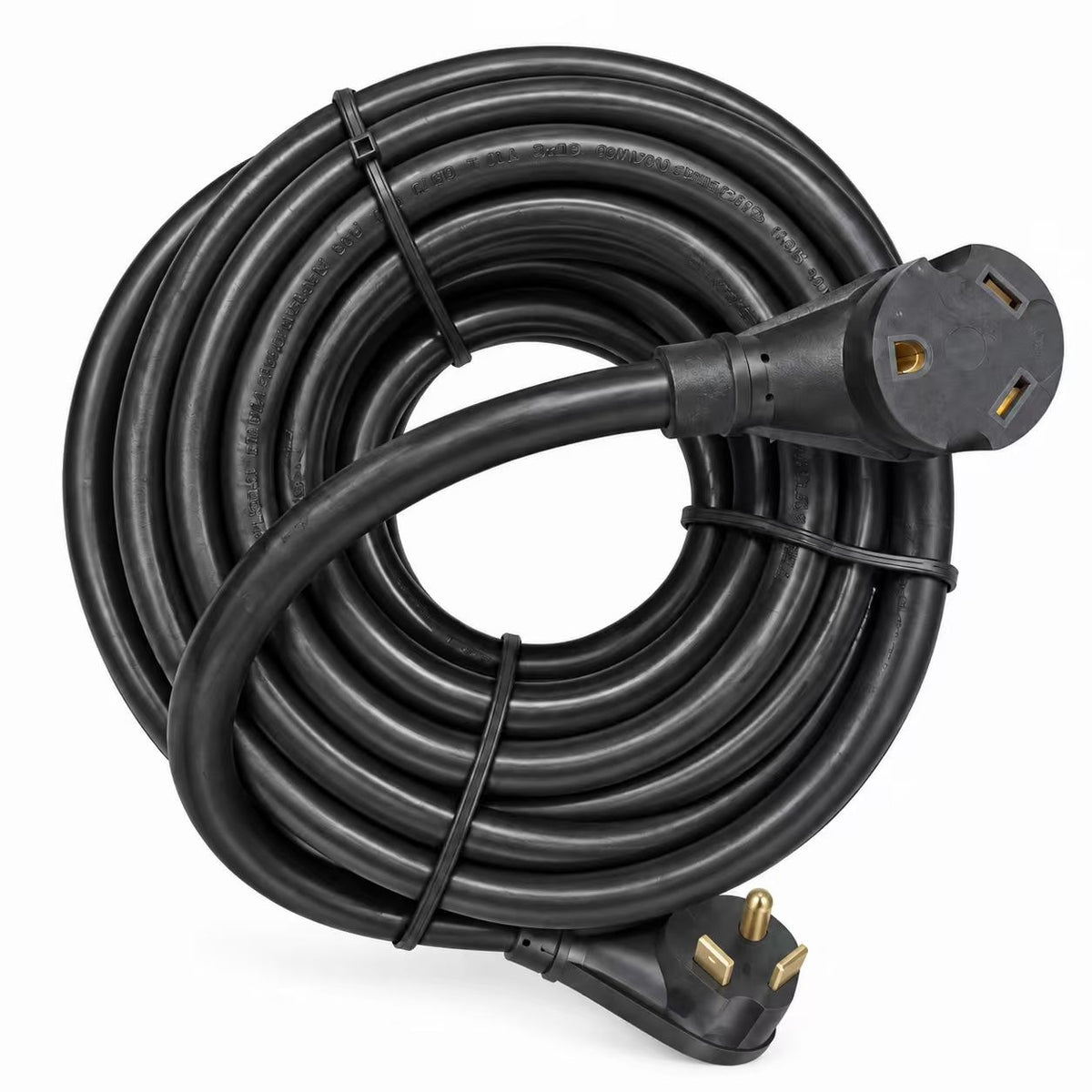 50 ft 30 amp RV extension cord, TT-30P plug to TT-30R receptacle
