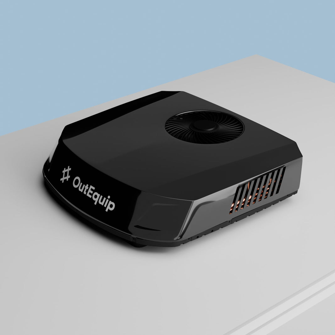 OutEquipPro Glacier Pro 110V rooftop RV air conditioner, black