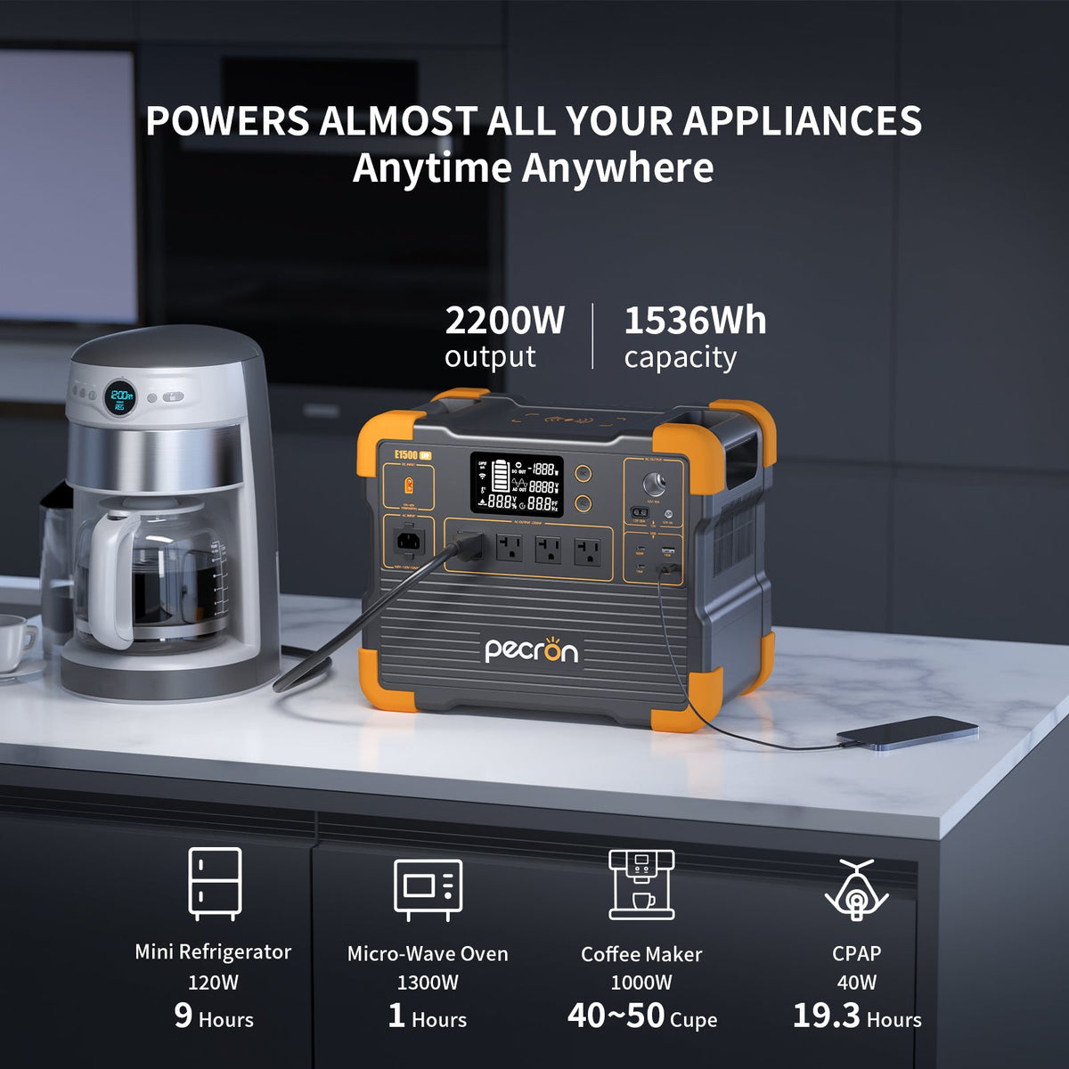 Pecron E1500LFP 1536Wh expandable portable power station - view 2