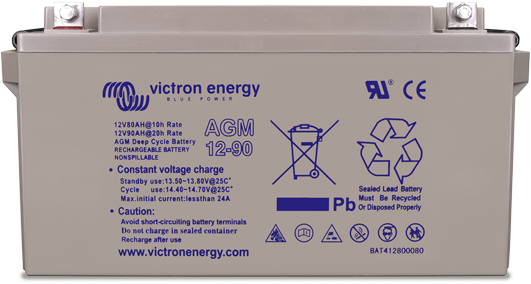 Victron AGM deep cycle battery threaded insert terminals - view 2