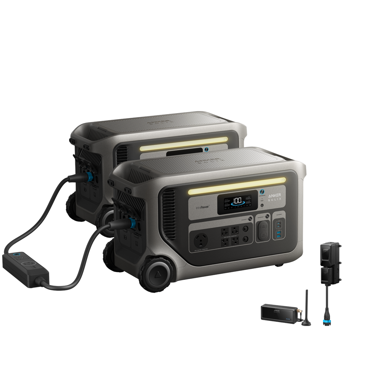 Anker SOLIX 2x F3000 + Double Voltage Hub + Power Saver Kit