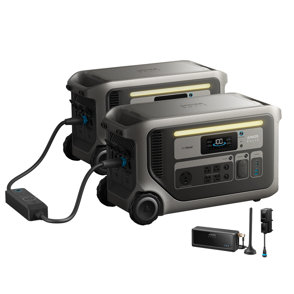 Anker SOLIX 2x F3000 + Double Voltage Hub + Power Saver Kit - view 2