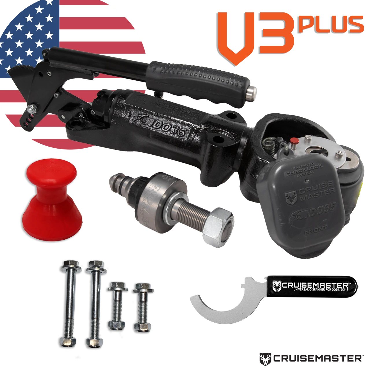 Cruisemaster DO35 V3Plus off-road coupling with integrated handbrake lever - US version 1 inch pin