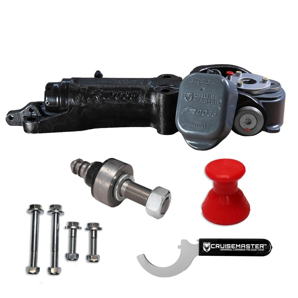 Cruisemaster DO35 V3 Plus articulating coupling, no handbrake, with tow pin, cover and fitting bolts