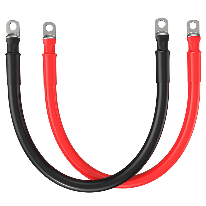 Rich Solar 4/0 Gauge 3/8" Battery Cables Pair of 4/0 AWG Red and Black Pure Copper Inverter Battery Cables with 3/8" Lugs