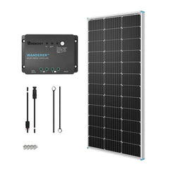 Renogy 100W 12V solar panel kit with charge controller and brackets