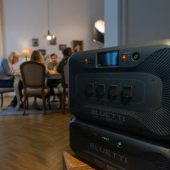 BLUETTI two Apex 300 with four B300K batteries and SolarX 4K