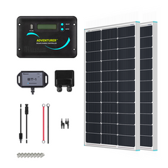 Renogy 200W 12V essential solar kit with two panels and flush mount controller