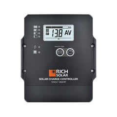 Rich Solar 30 Amp PWM Solar Charge Controller 12V 30A PWM Controller for RVs, Trailers, Campers, Vans, Boats, Off-Grid