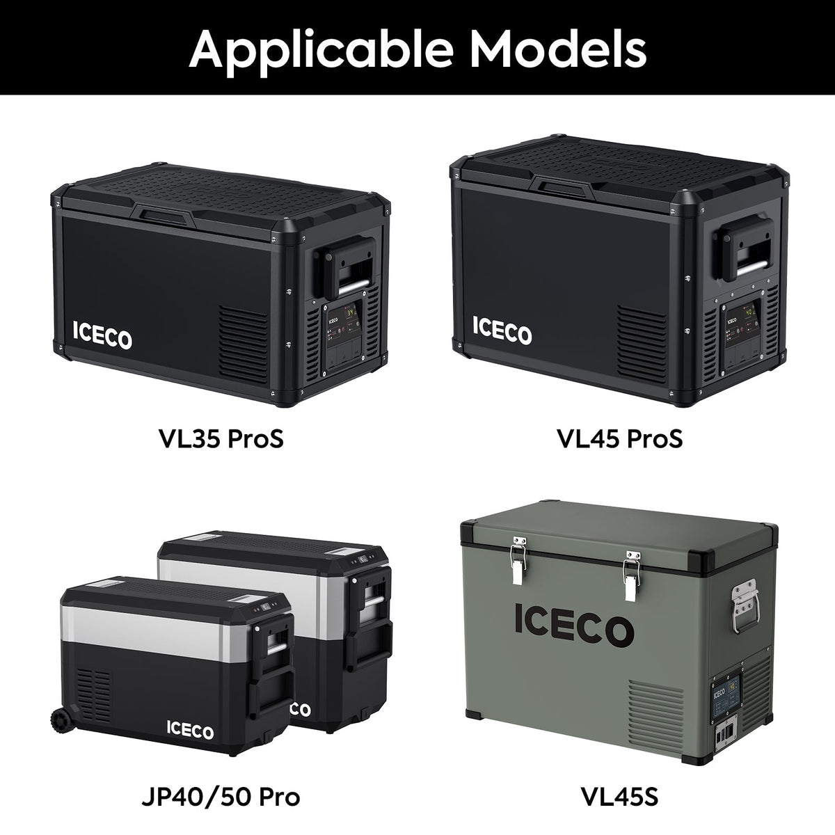ICECO fridge slide mount for VL35ProS, VL45ProS and APL35, black steel tray