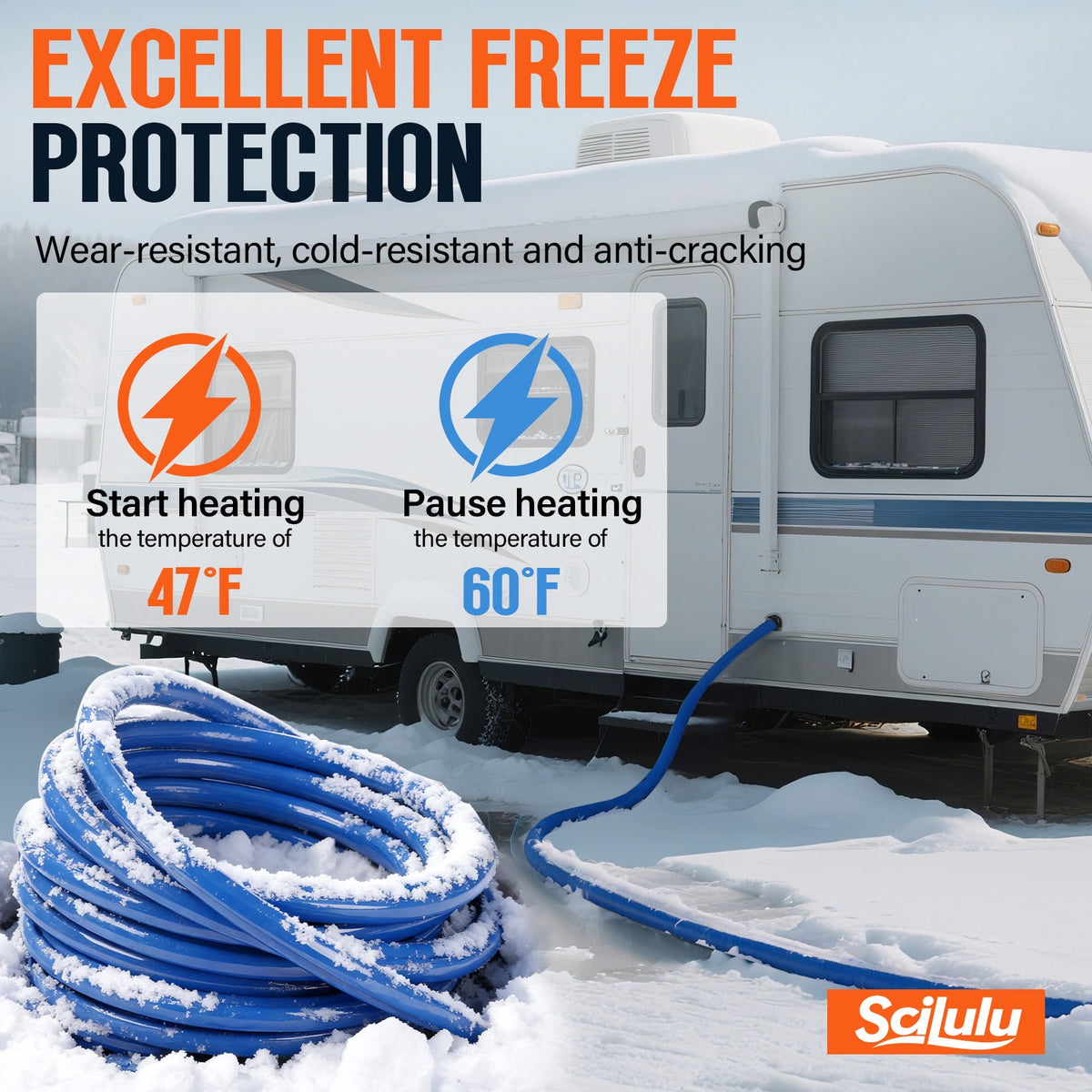 Scilulu 50 ft heated water hose, view 5