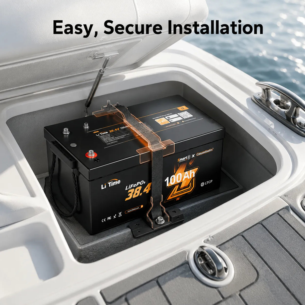 LiTime 36V 100Ah Bluetooth LiFePO4 Battery