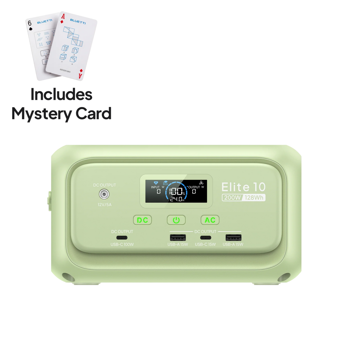 BLUETTI Elite 10 Mini portable power station gray front view