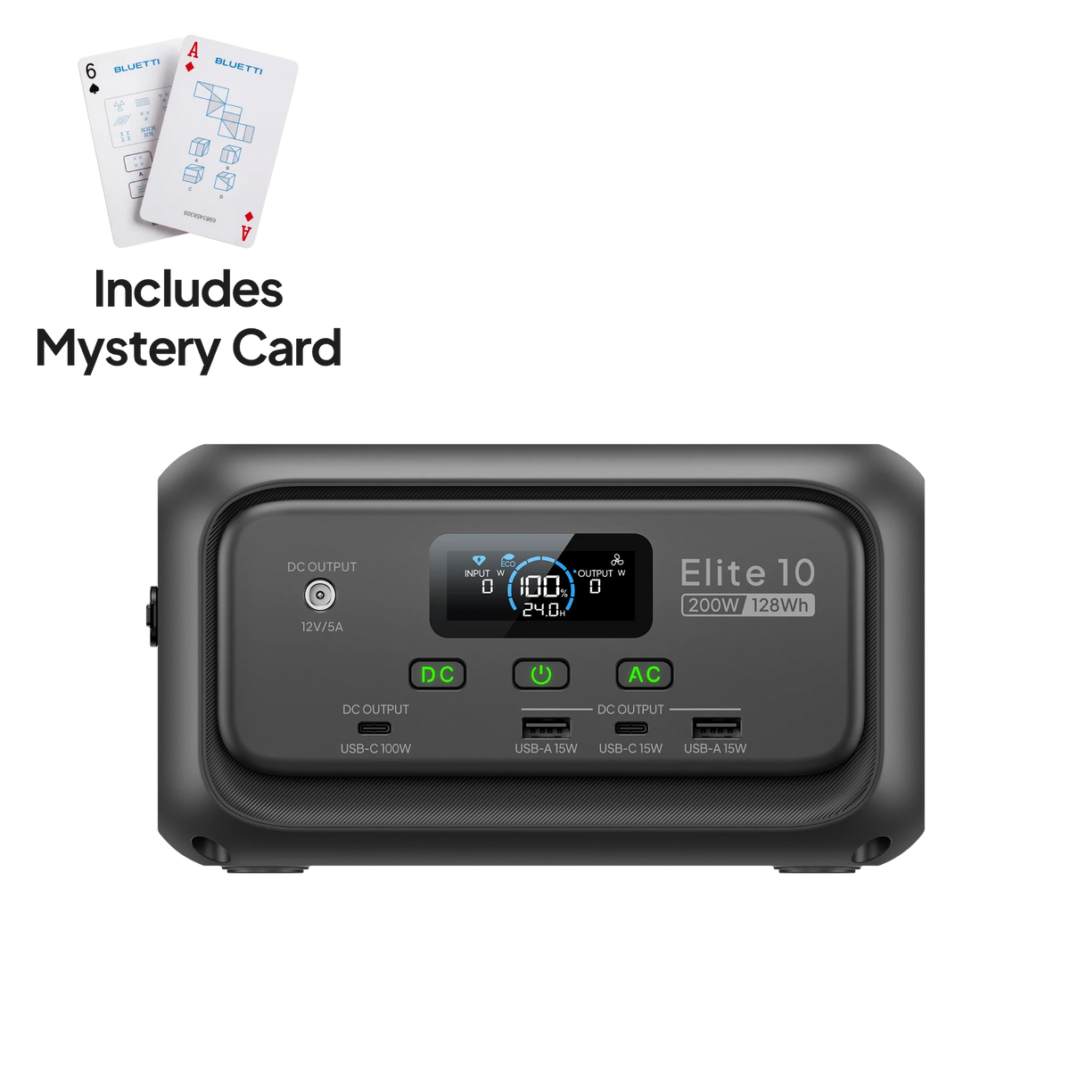 BLUETTI Elite 10 Mini portable power station gray front view