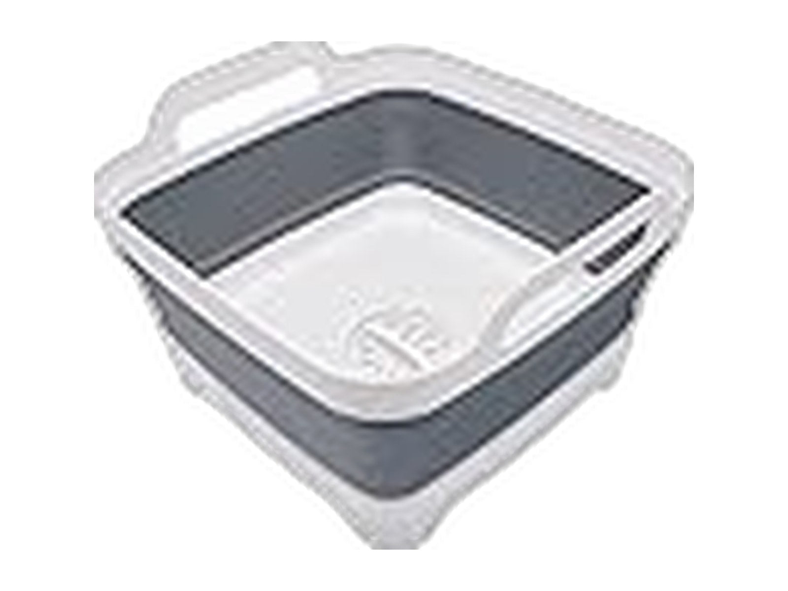 collapsible dish basin with drain plug on white background