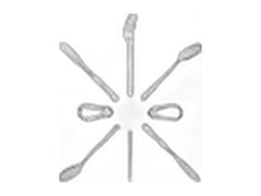 Stainless camping utensil set with carabiner and bag