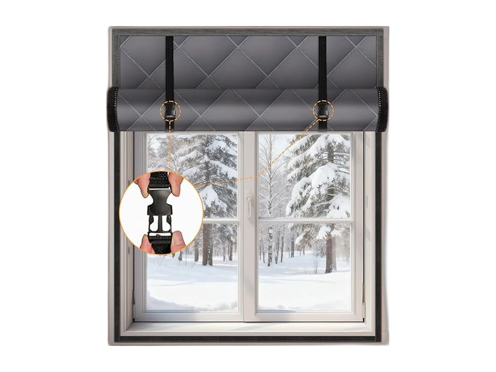 thermal window cover oxford fabric on white background