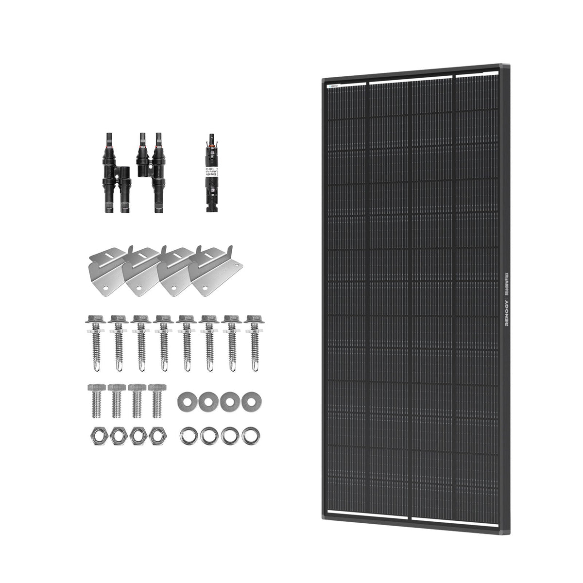 Renogy 200W ShadowFlux solar panel with accessory kit