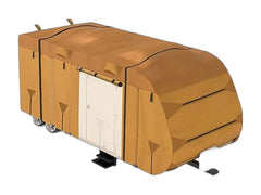 RV camper cover with jack cover and tire covers