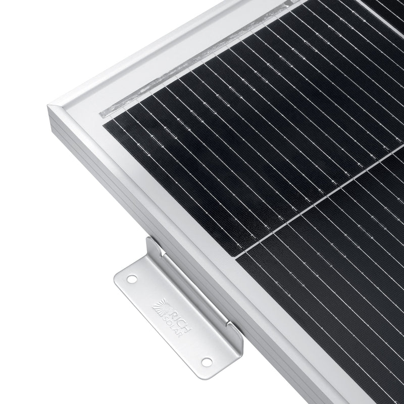 Rich Solar MEGA 200 with 3/4" Z BRACKETS 12V 200W Solar Panel for RV, Boat, Cabins