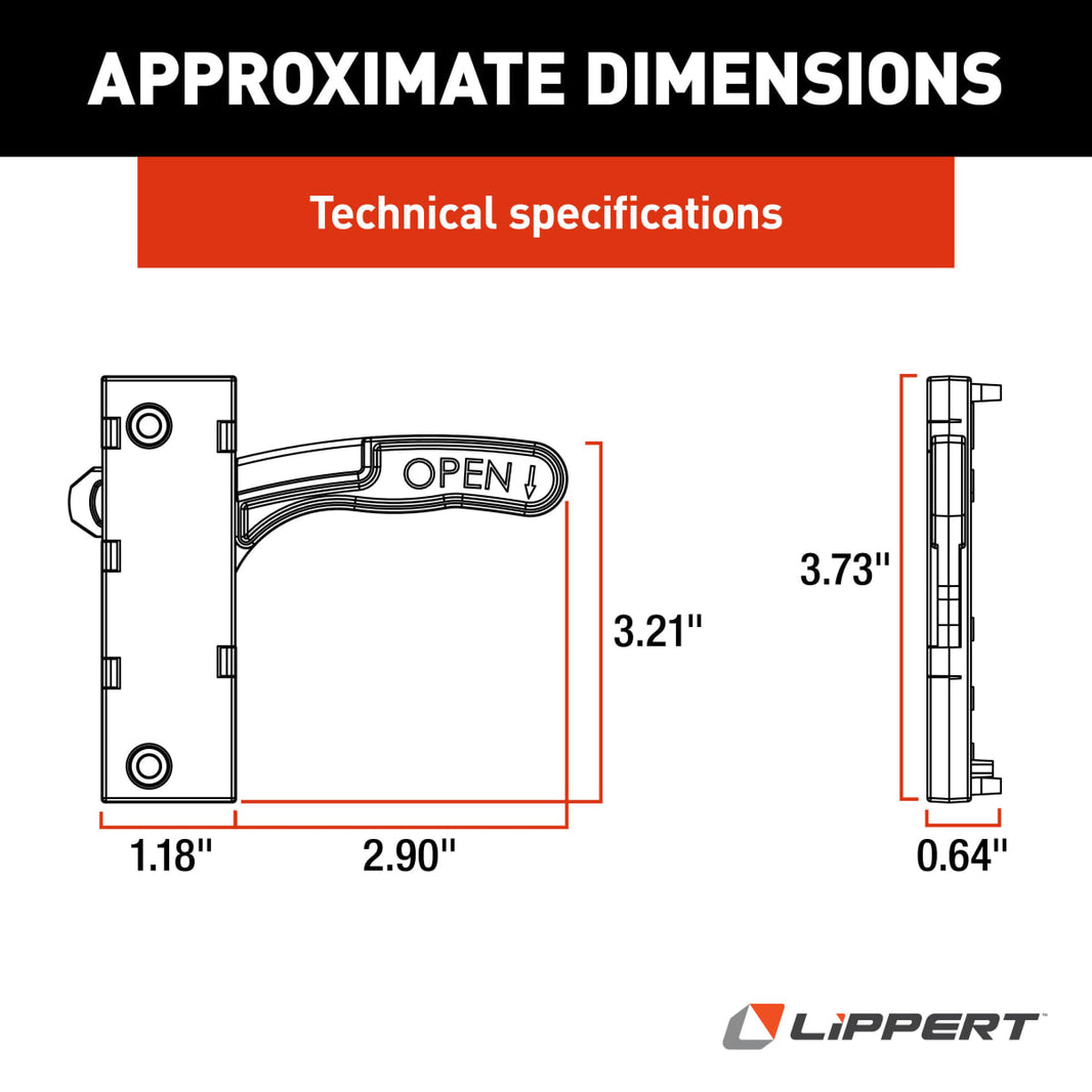 Lippert RV Entry Screen Door Latch, Right Hand - view 2