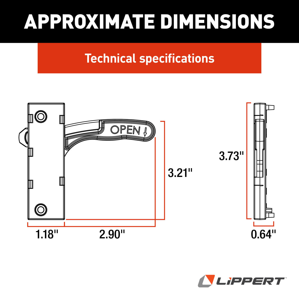 Lippert RV Entry Screen Door Latch, Right Hand - view 2