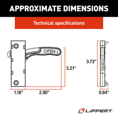 Lippert RV Entry Screen Door Latch, Right Hand - view 2