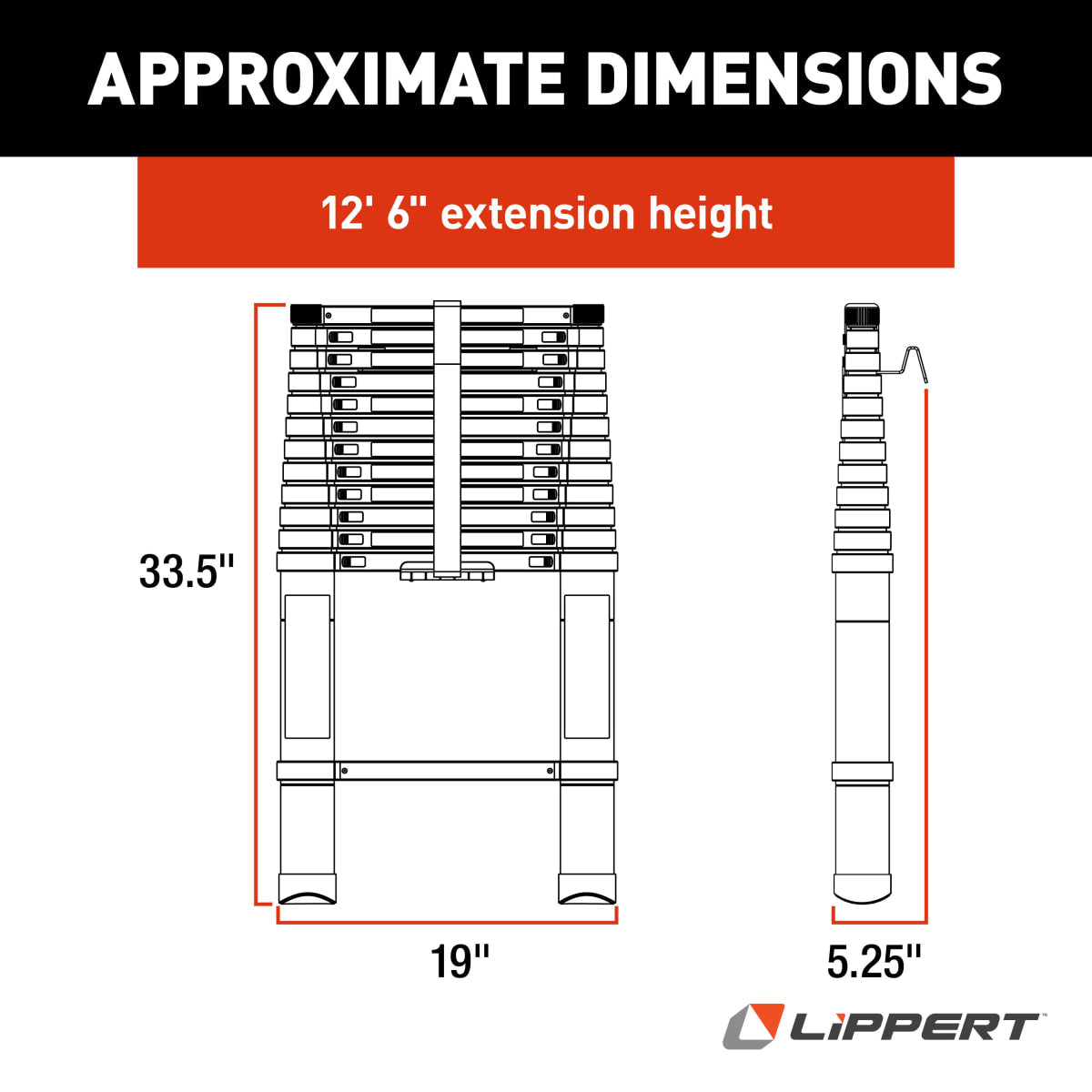 Lippert On-The-Go Telescoping Ladder, 12.5' - view 2