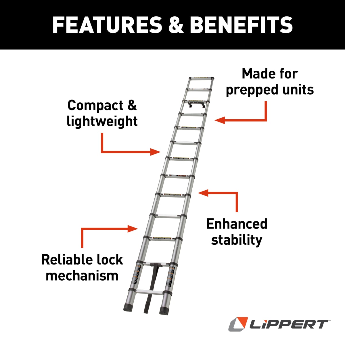 Lippert On-The-Go Telescoping Ladder, 12.5' - view 3