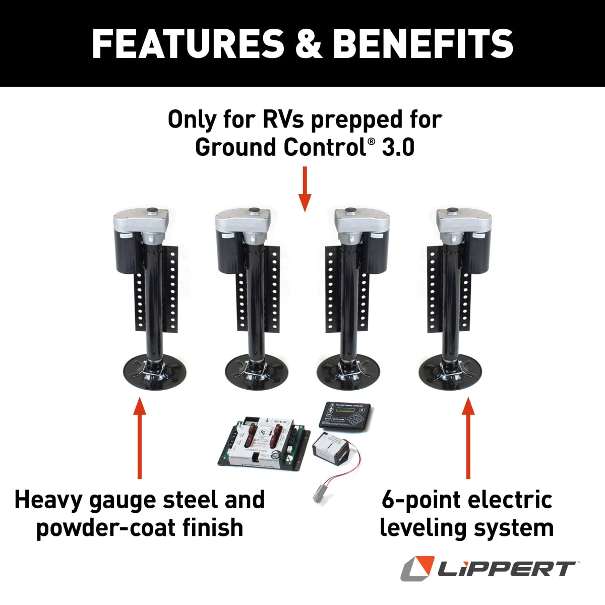 Lippert Ground Control 3.0 Automatic Leveling Kit for Prepped 5th Wheels - view 2
