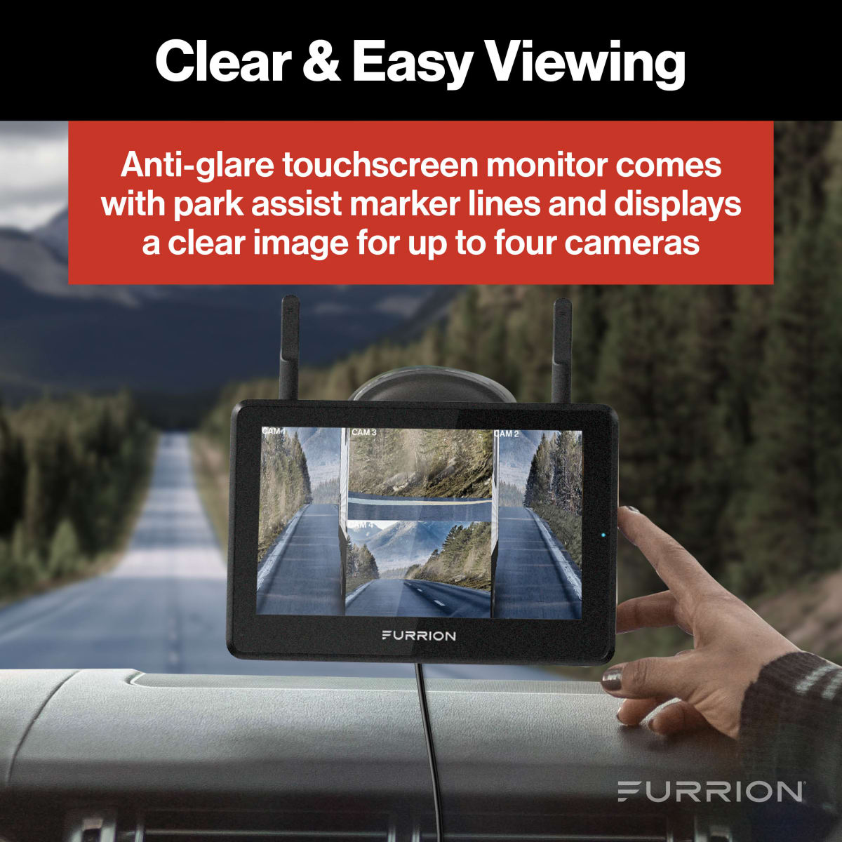 Furrion Vision S+ RV Backup Camera System, 7" Monitor & Sharkfin Camera - view 7