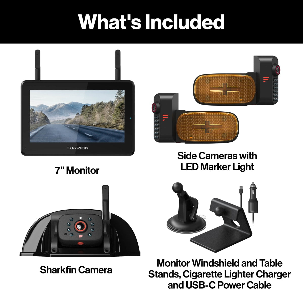 Furrion Vision S+ RV Observation System, 7" Monitor with Rear & 2 Side Cameras - view 2