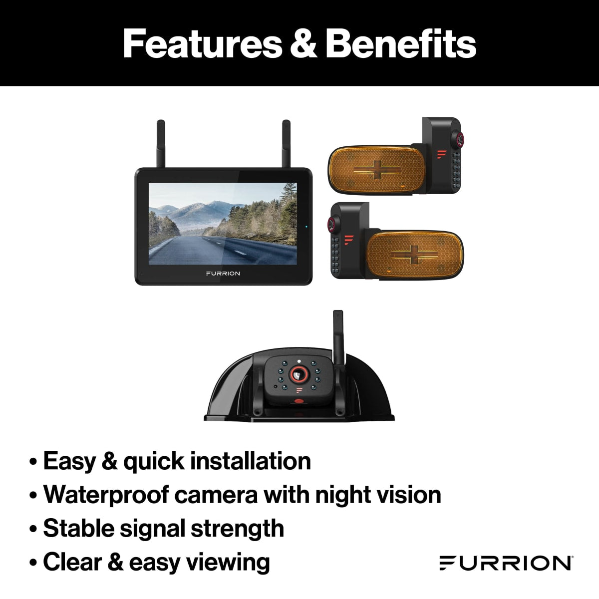 Furrion Vision S+ RV Observation System, 7" Monitor with Rear & 2 Side Cameras - view 3